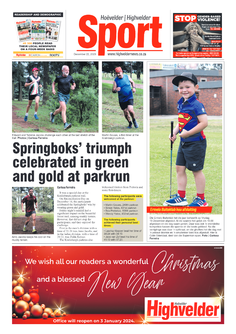 Highvelder Newspaper 22 December 2023 page 8
