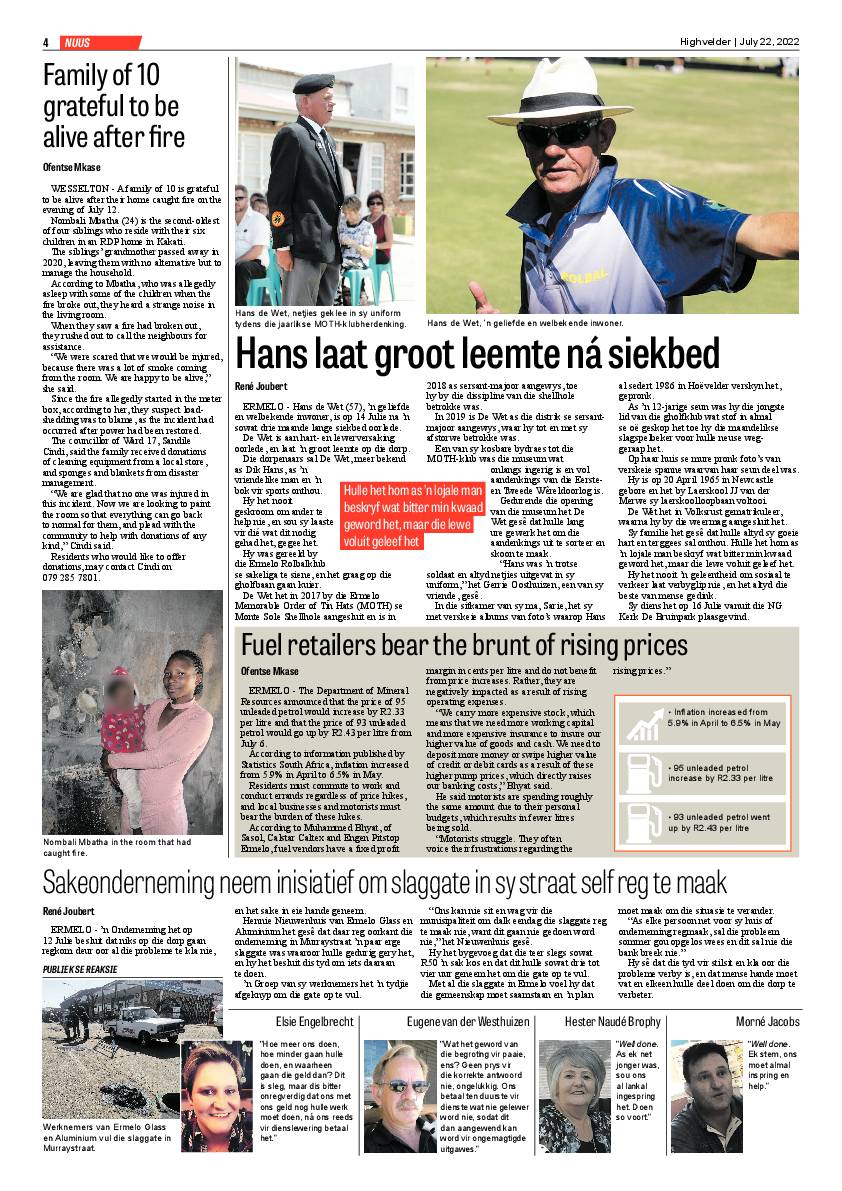 Highvelder Newspaper 22 July 2022 page 4