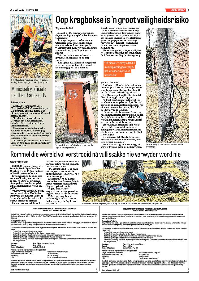 Highvelder Newspaper 22 July 2022 page 7