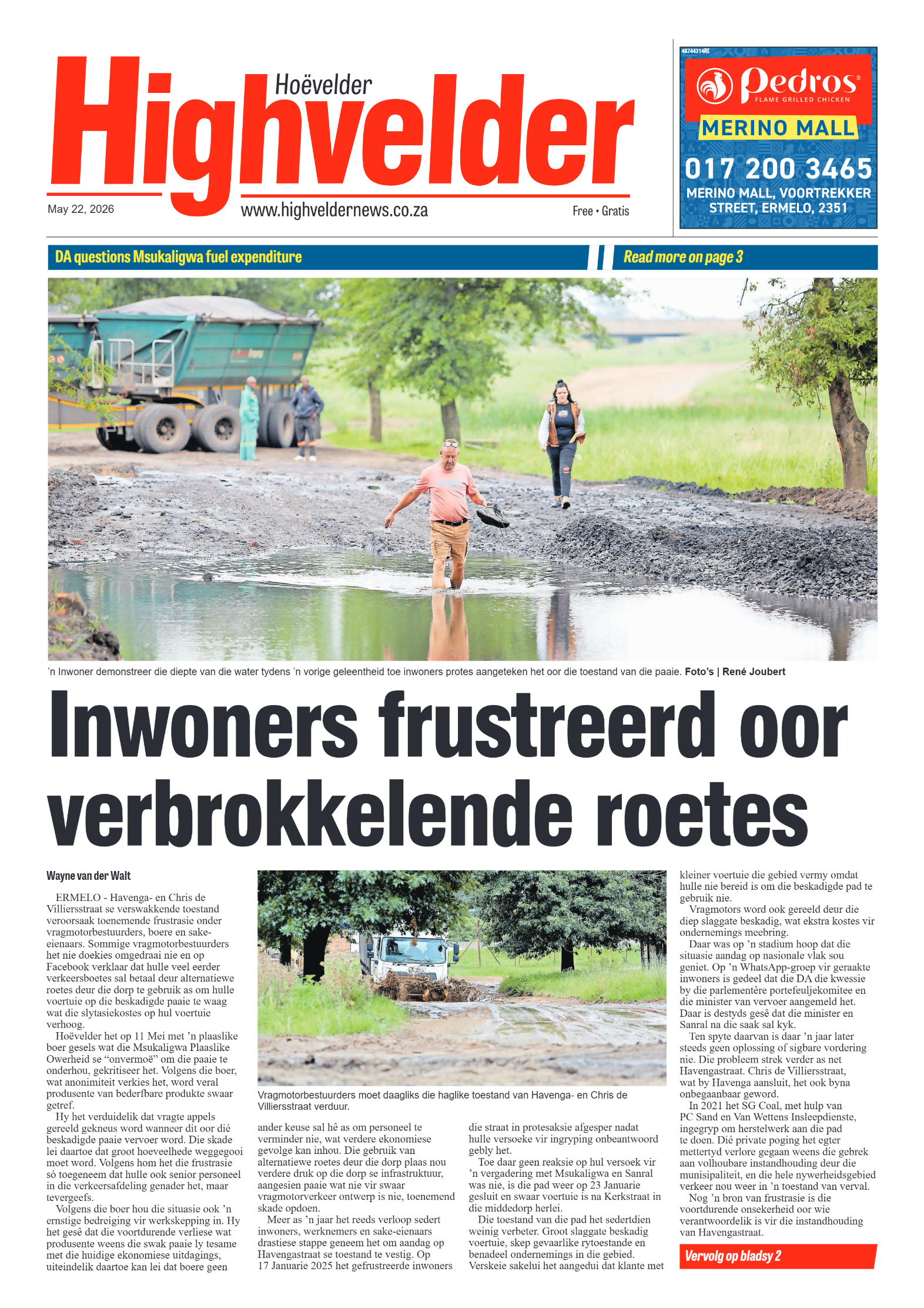Highvelder Newspaper 22 May 2026 page 1
