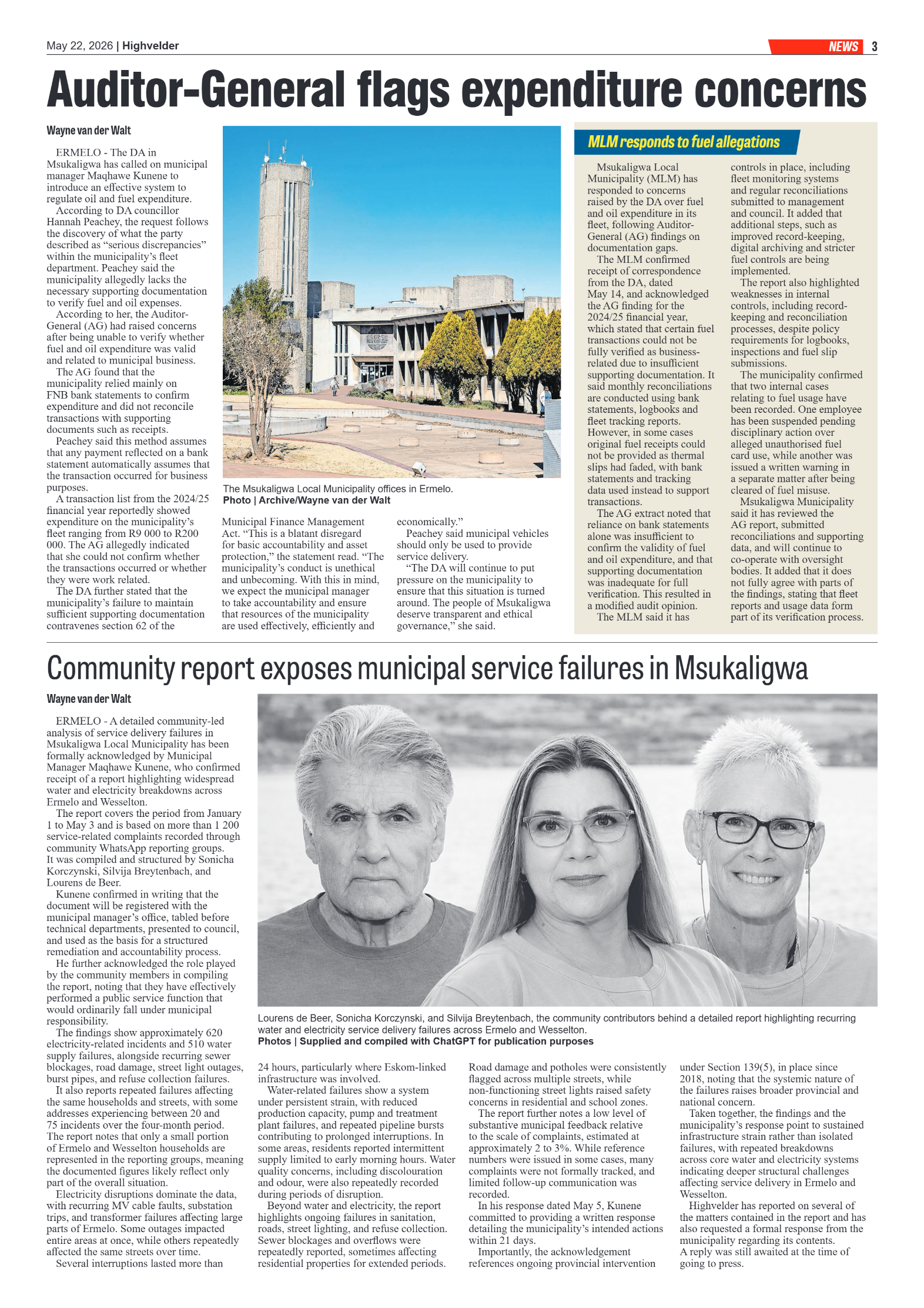 Highvelder Newspaper 22 May 2026 page 3