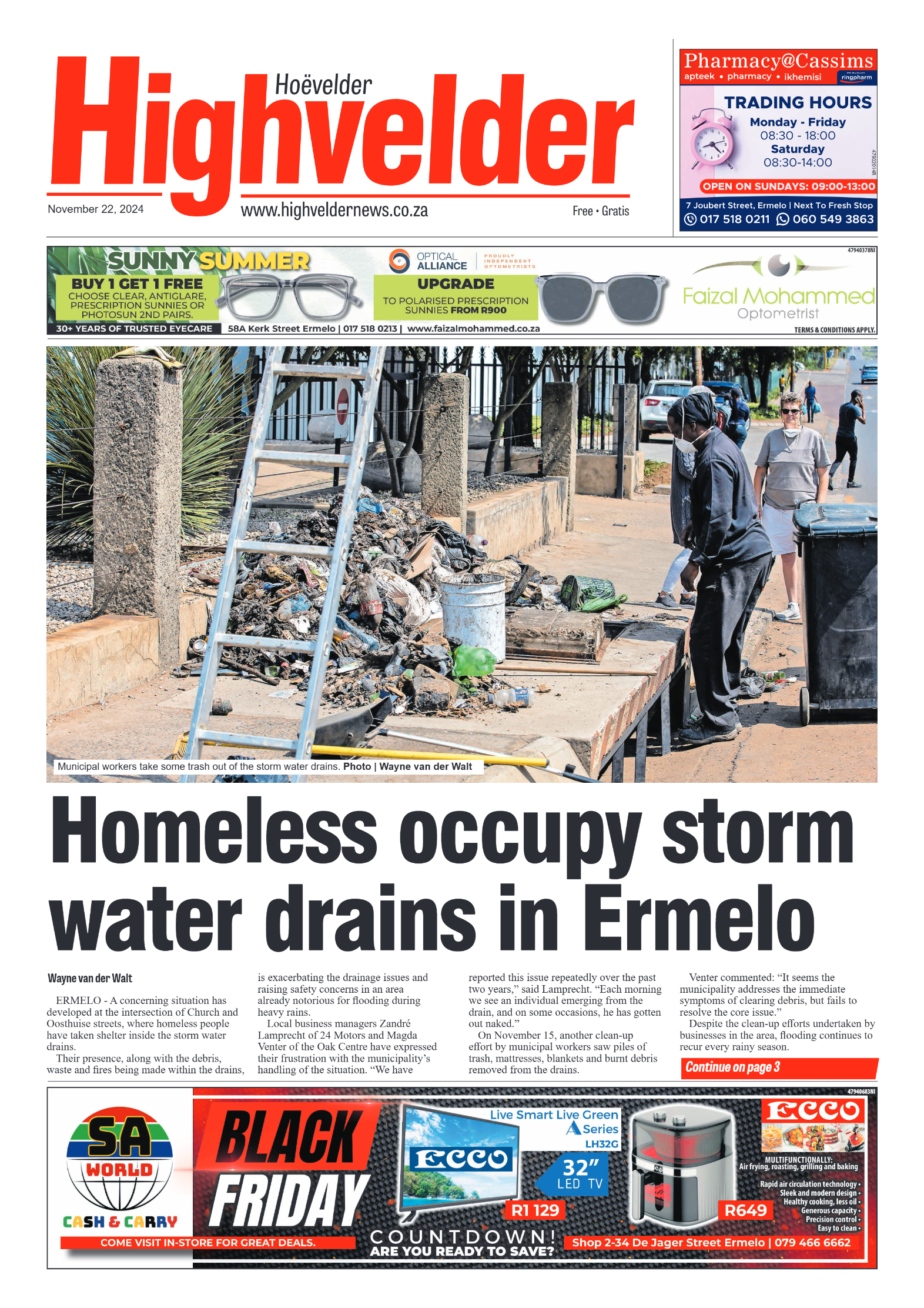 Highvelder Newspaper 22 November 2024 page 1