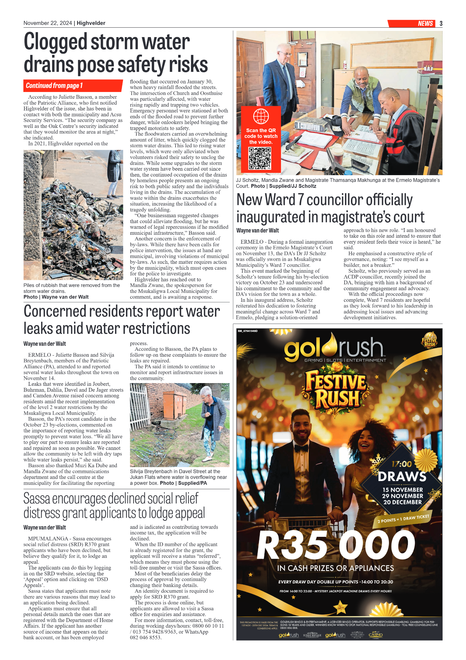 Highvelder Newspaper 22 November 2024 page 3