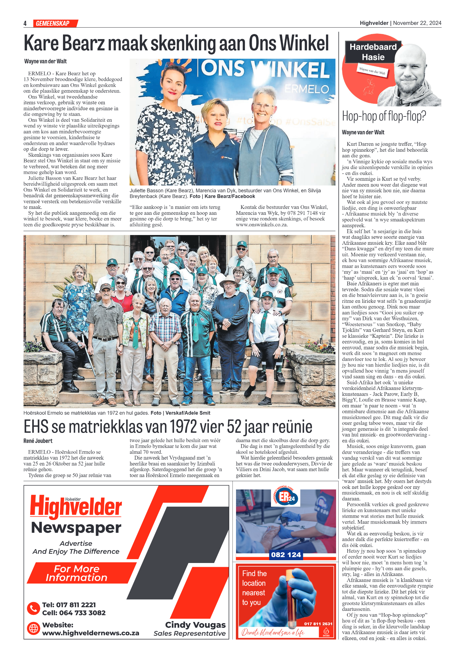 Highvelder Newspaper 22 November 2024 page 4