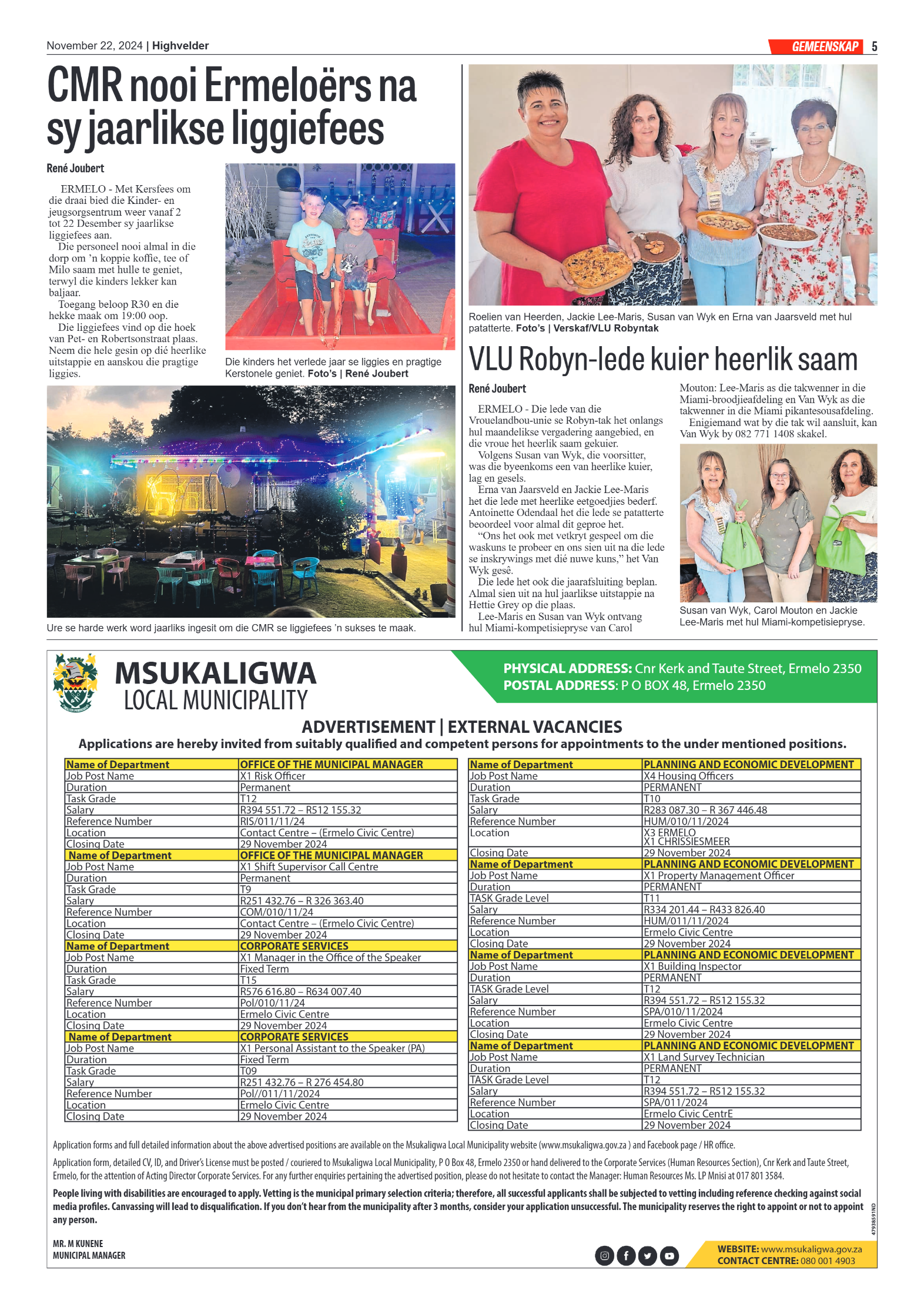 Highvelder Newspaper 22 November 2024 page 5