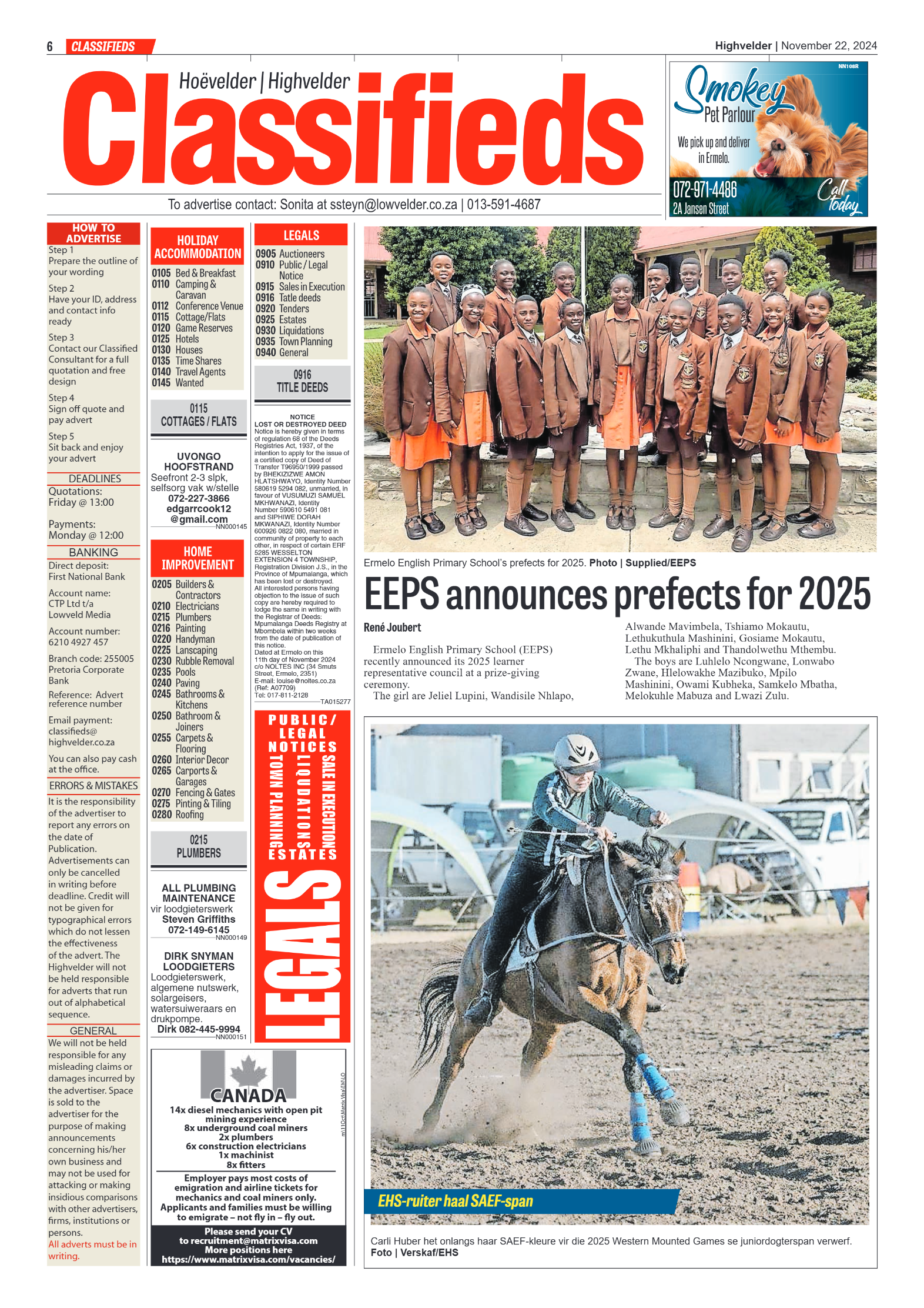 Highvelder Newspaper 22 November 2024 page 6