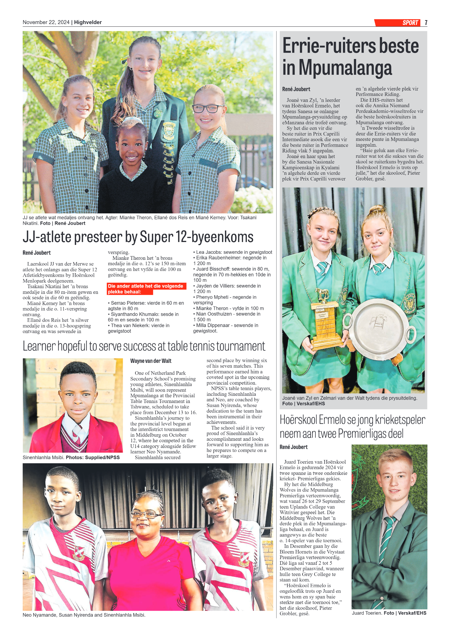 Highvelder Newspaper 22 November 2024 page 7