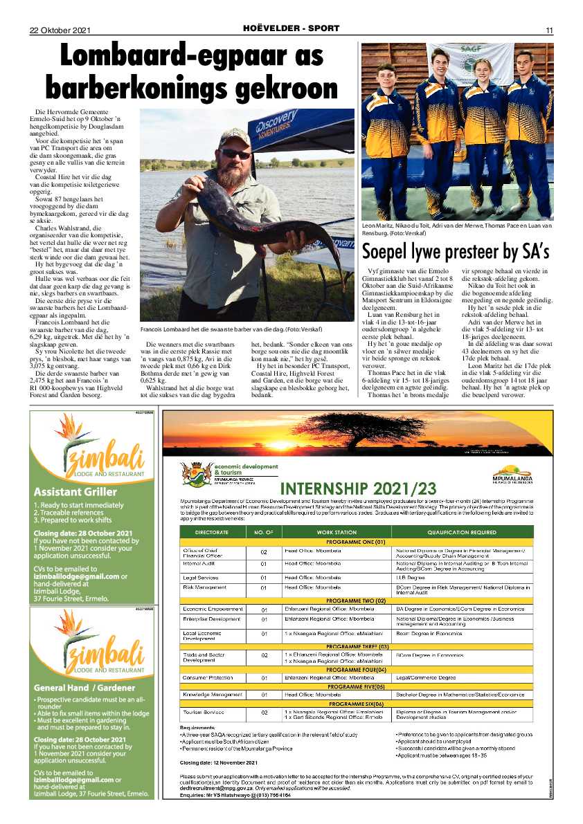 Highvelder Newspaper 22 October 2021 page 11