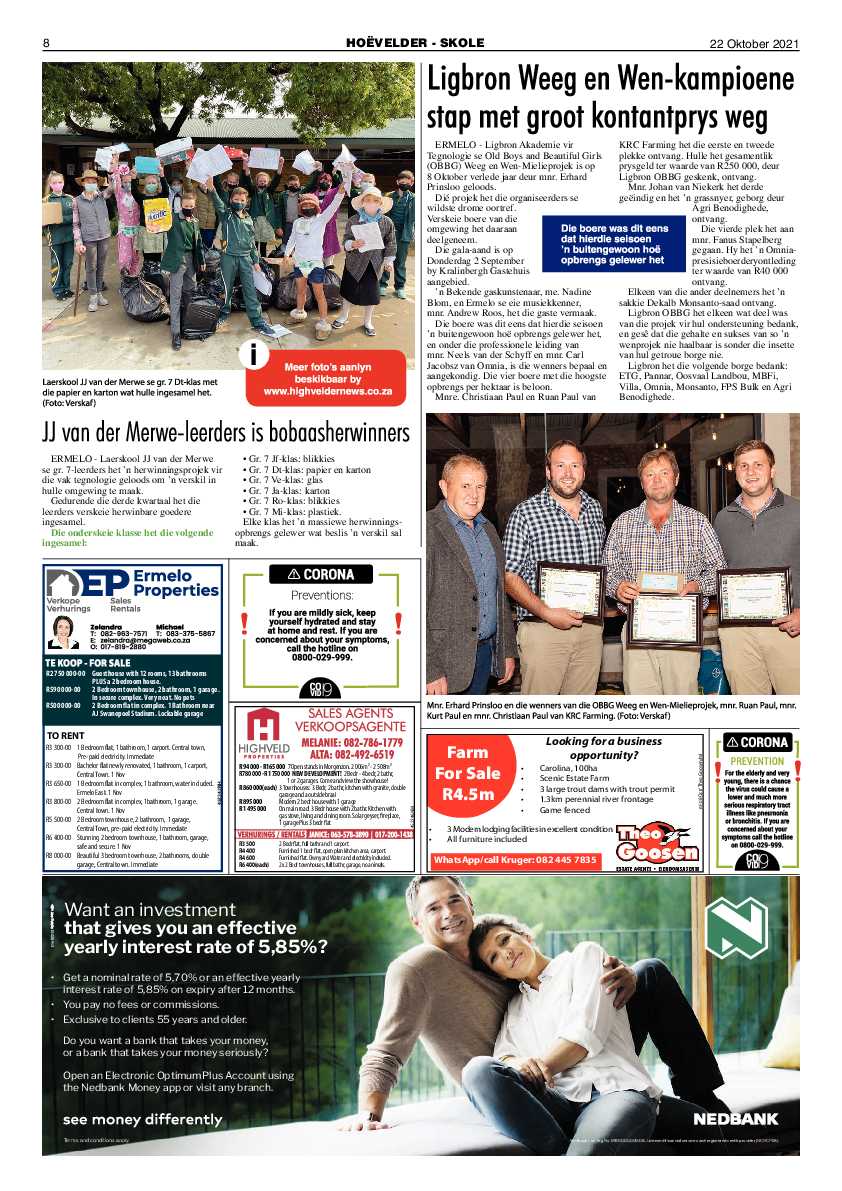 Highvelder Newspaper 22 October 2021 page 8