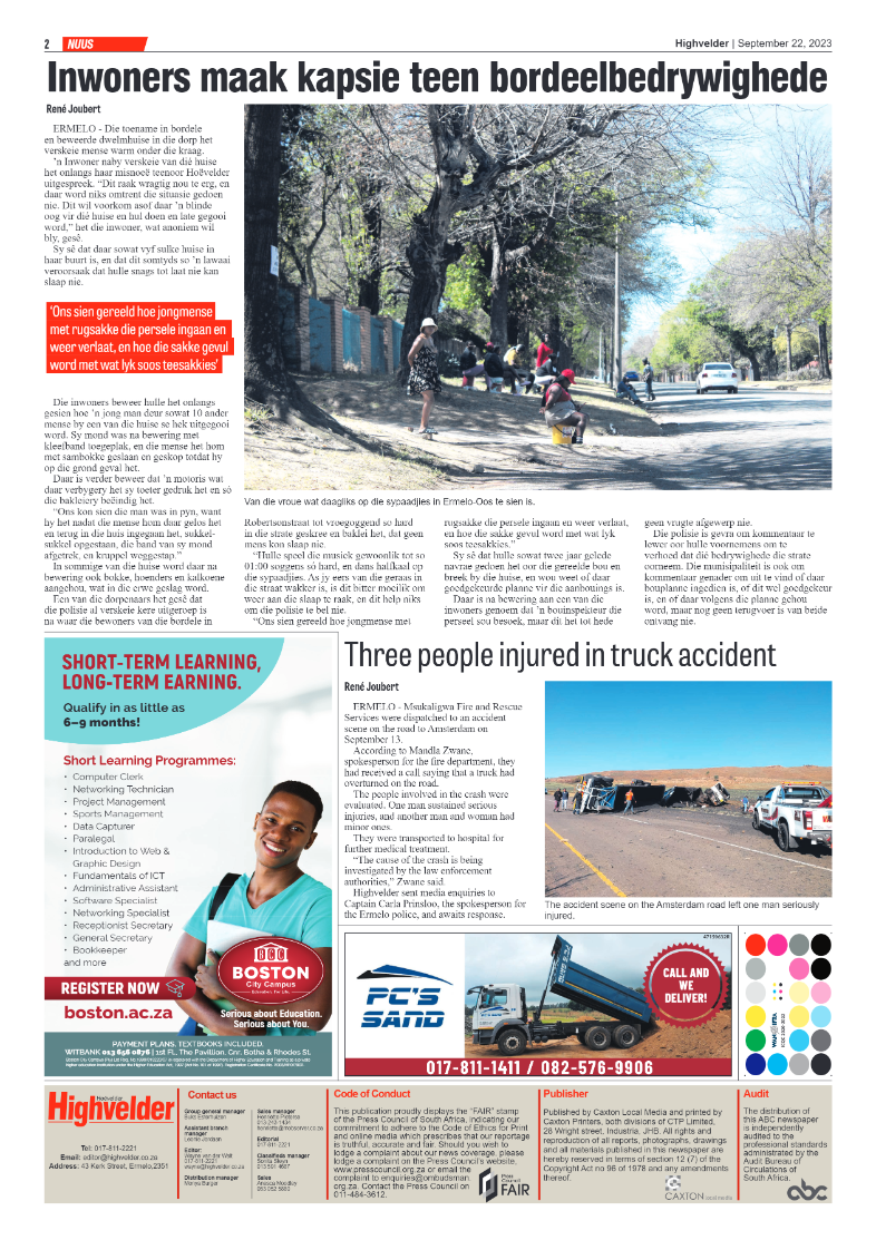 Highvelder Newspaper 22 September 2023 page 2