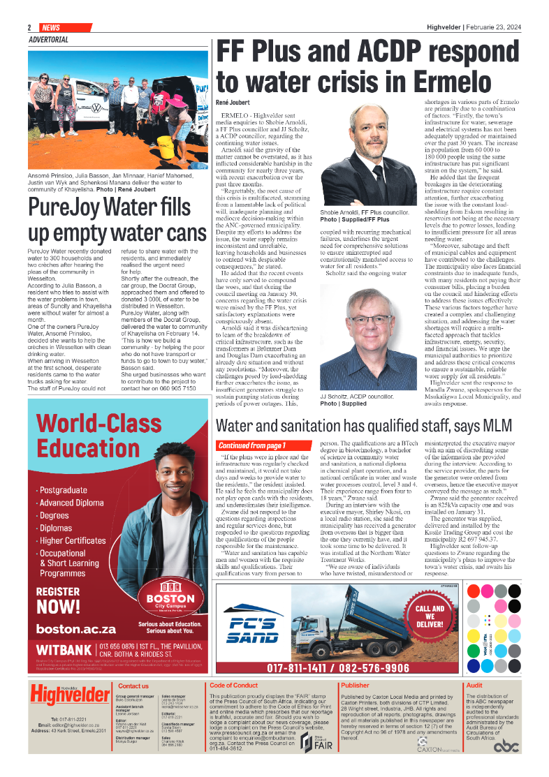 Highvelder Newspaper 23 February 2024 page 2