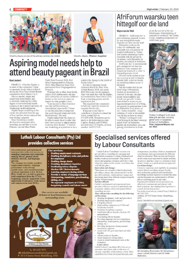 Highvelder Newspaper 23 February 2024 page 4