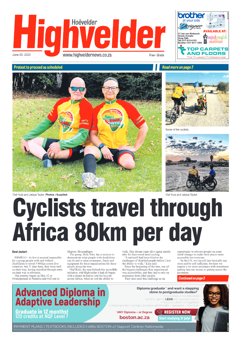 Highvelder Newspaper 23 June 2023 page 1