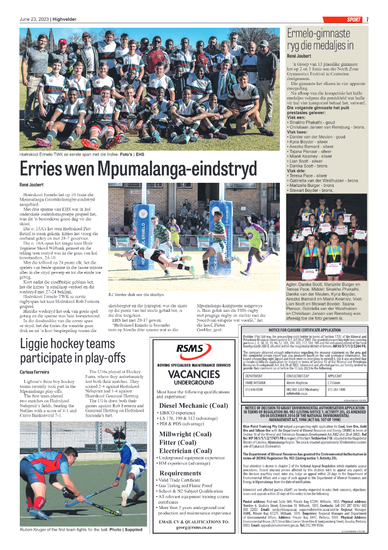 Highvelder Newspaper 23 June 2023 page 7