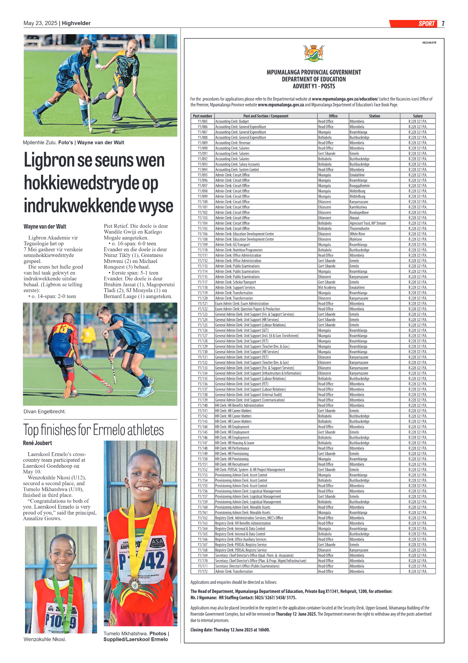 Highvelder Newspaper 23 May 2025 page 7