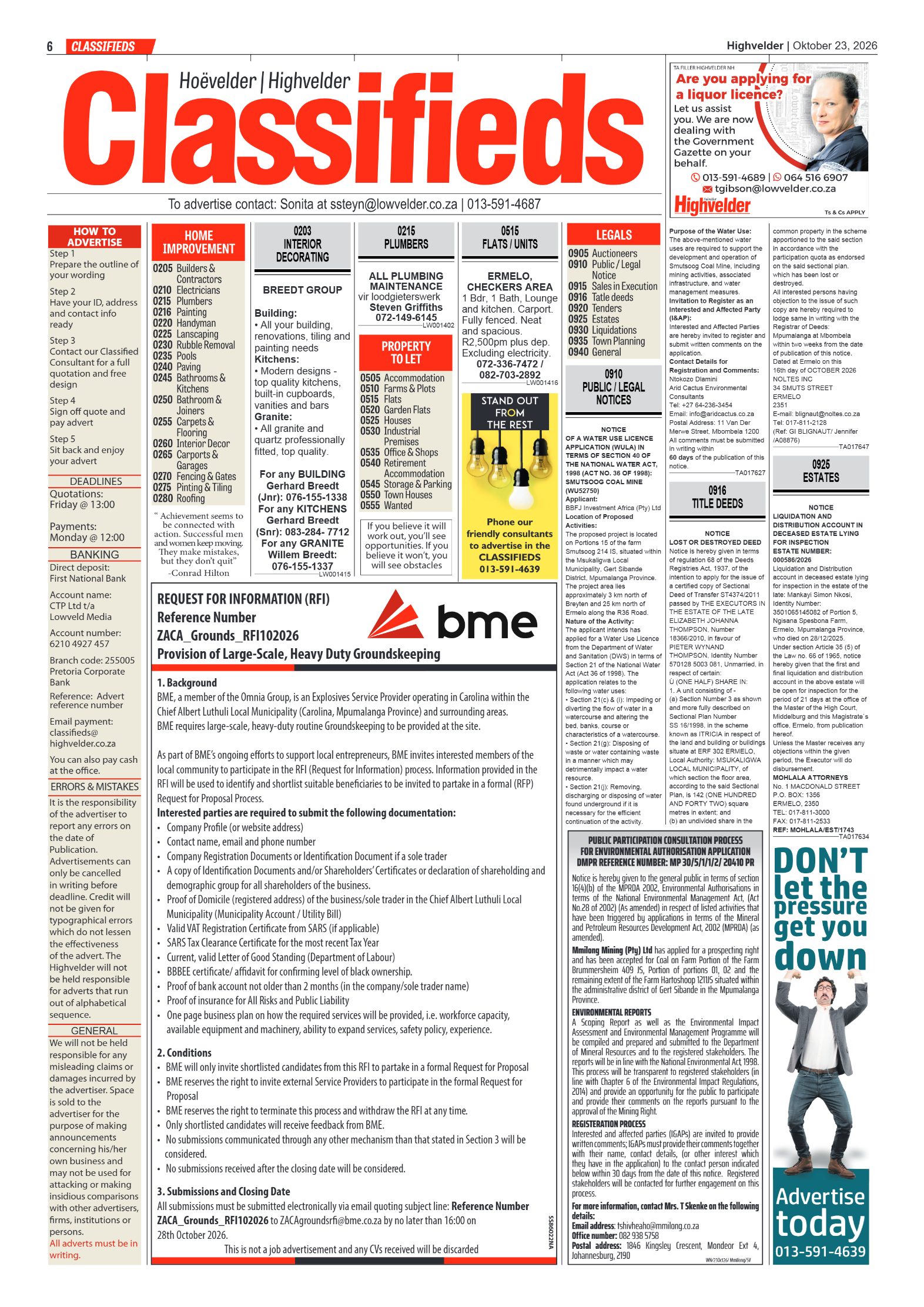 Highvelder Newspaper 23 October 2026 page 6