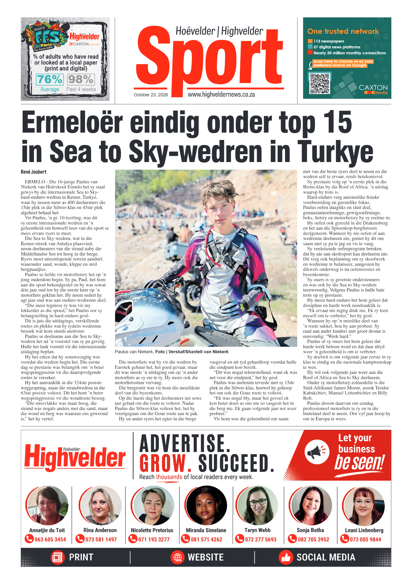 Highvelder Newspaper 23 October 2026 page 8