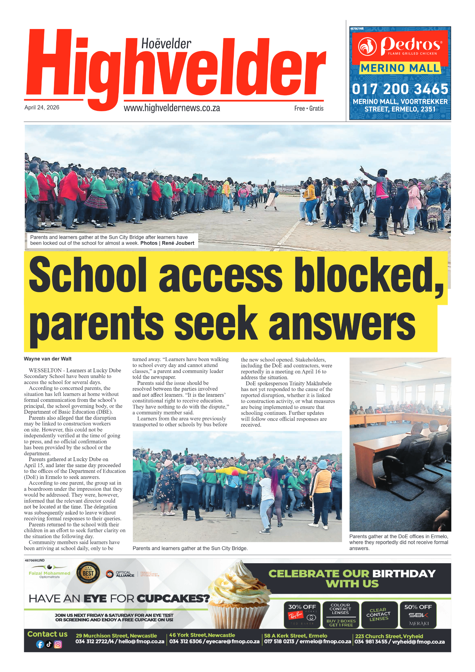 Highvelder Newspaper 24 April 2026 page 1