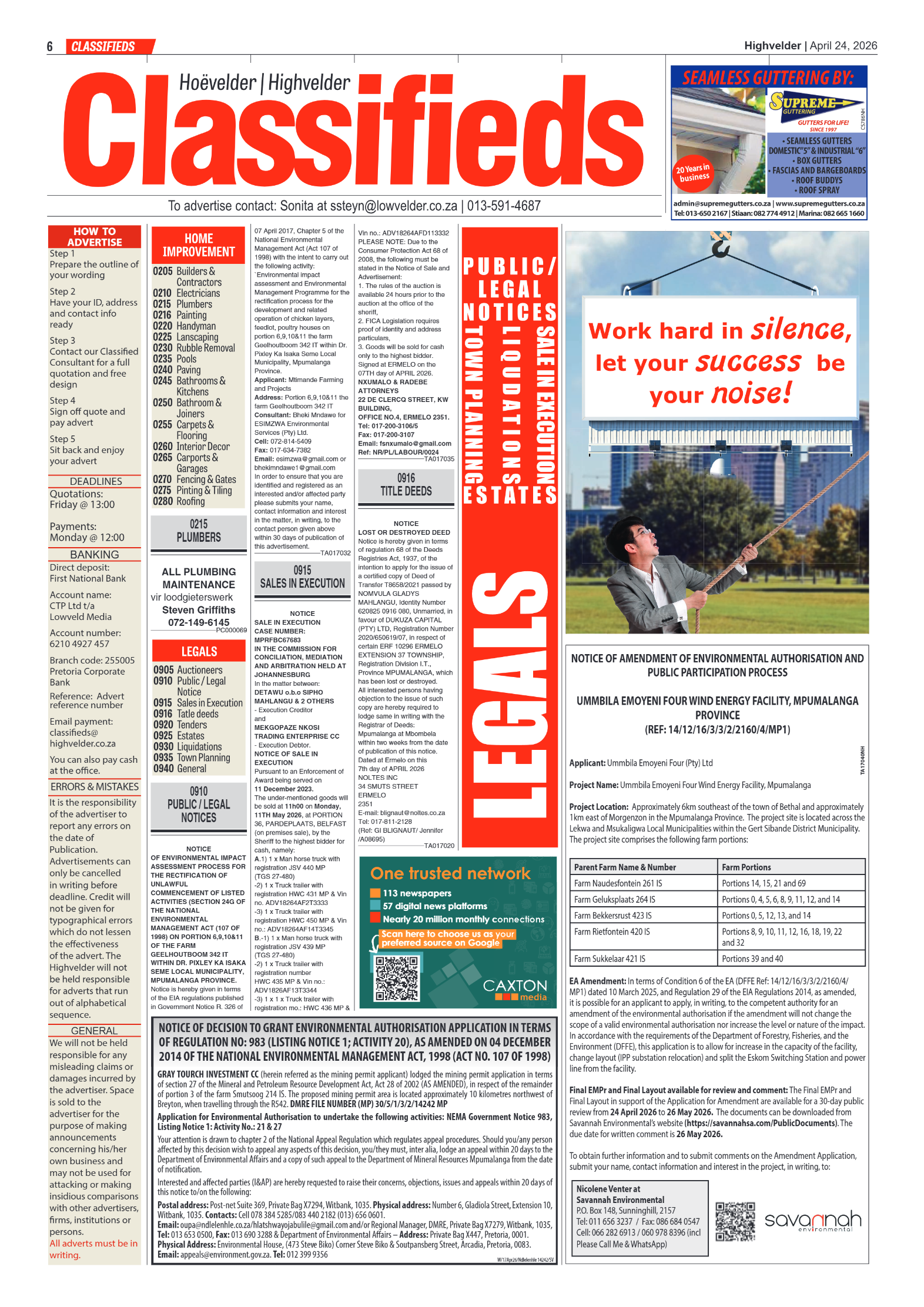 Highvelder Newspaper 24 April 2026 page 6