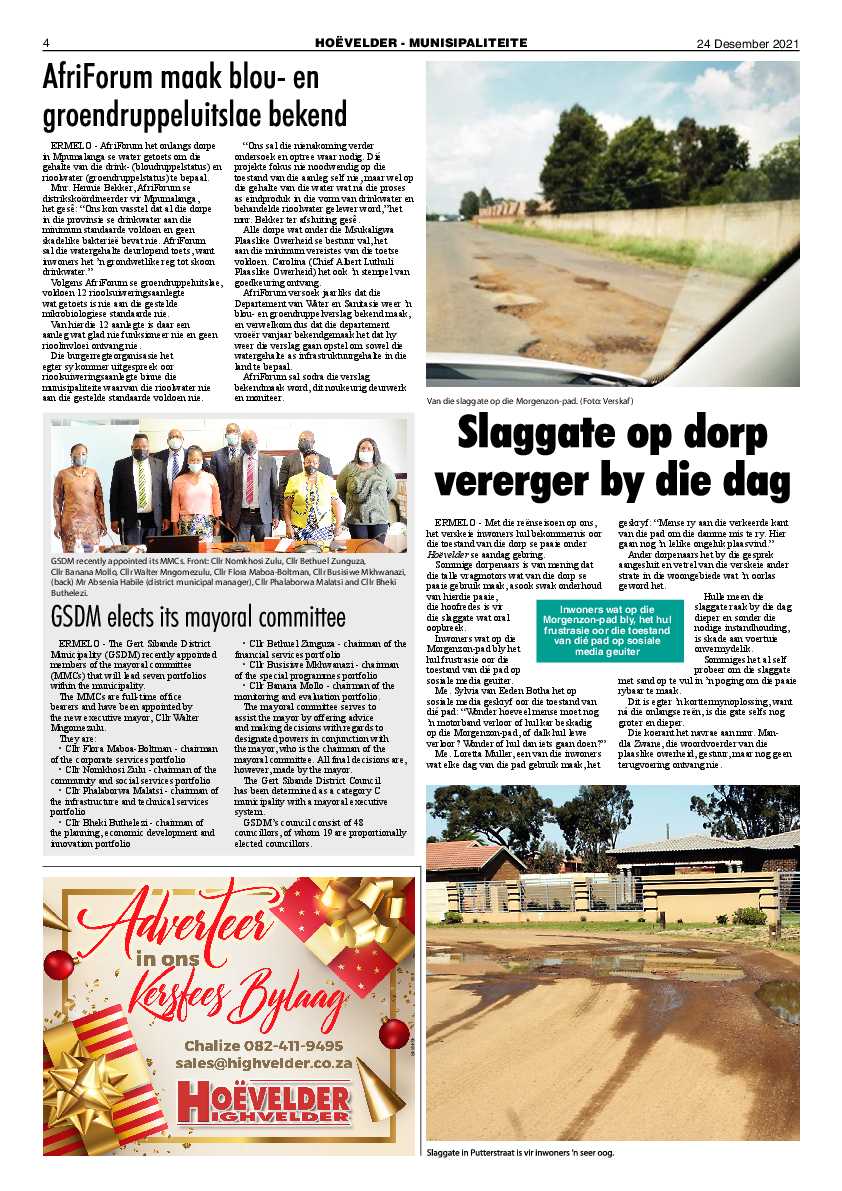 Highvelder Newspaper 24 December 2022 page 4