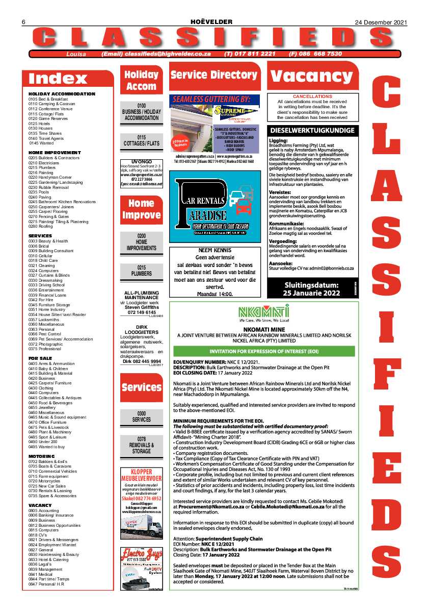 Highvelder Newspaper 24 December 2022 page 6