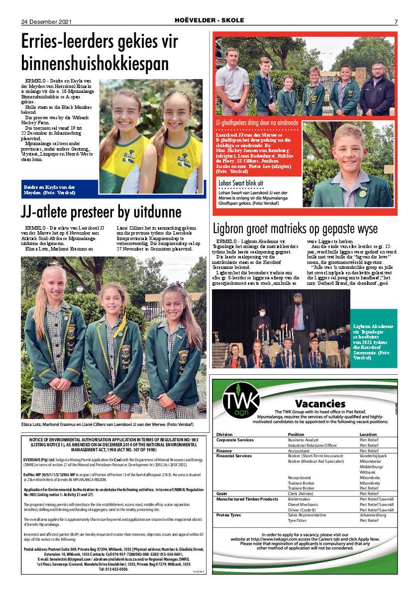 Highvelder Newspaper 24 December 2022 page 7