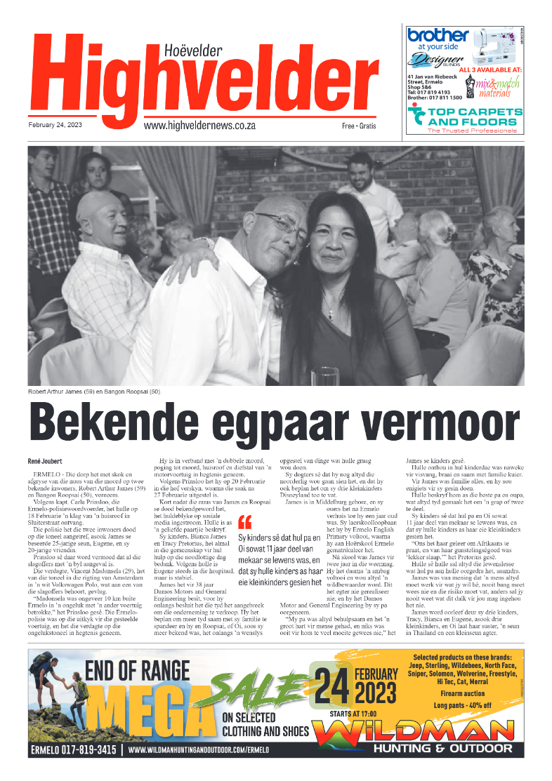 Highvelder Newspaper 24 February 2023 page 1