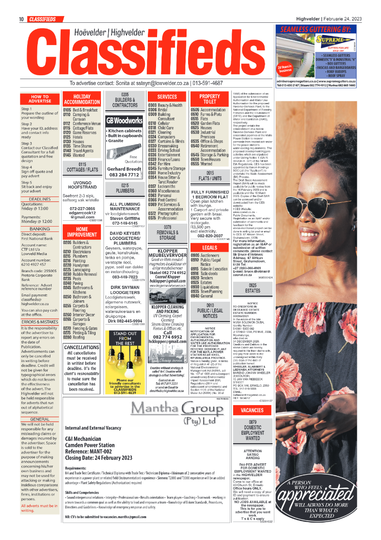 Highvelder Newspaper 24 February 2023 page 10