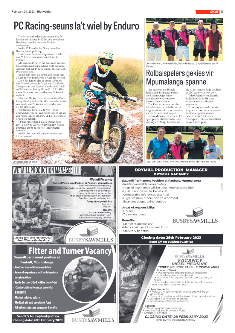 Highvelder Newspaper 24 February 2023 page 11