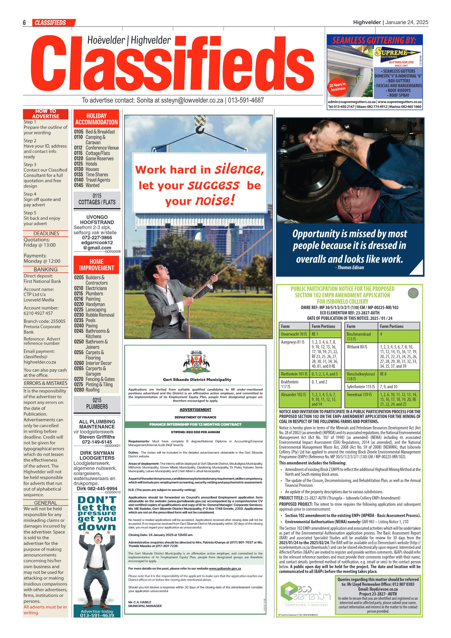 Highvelder Newspaper 24 January 2025 page 6