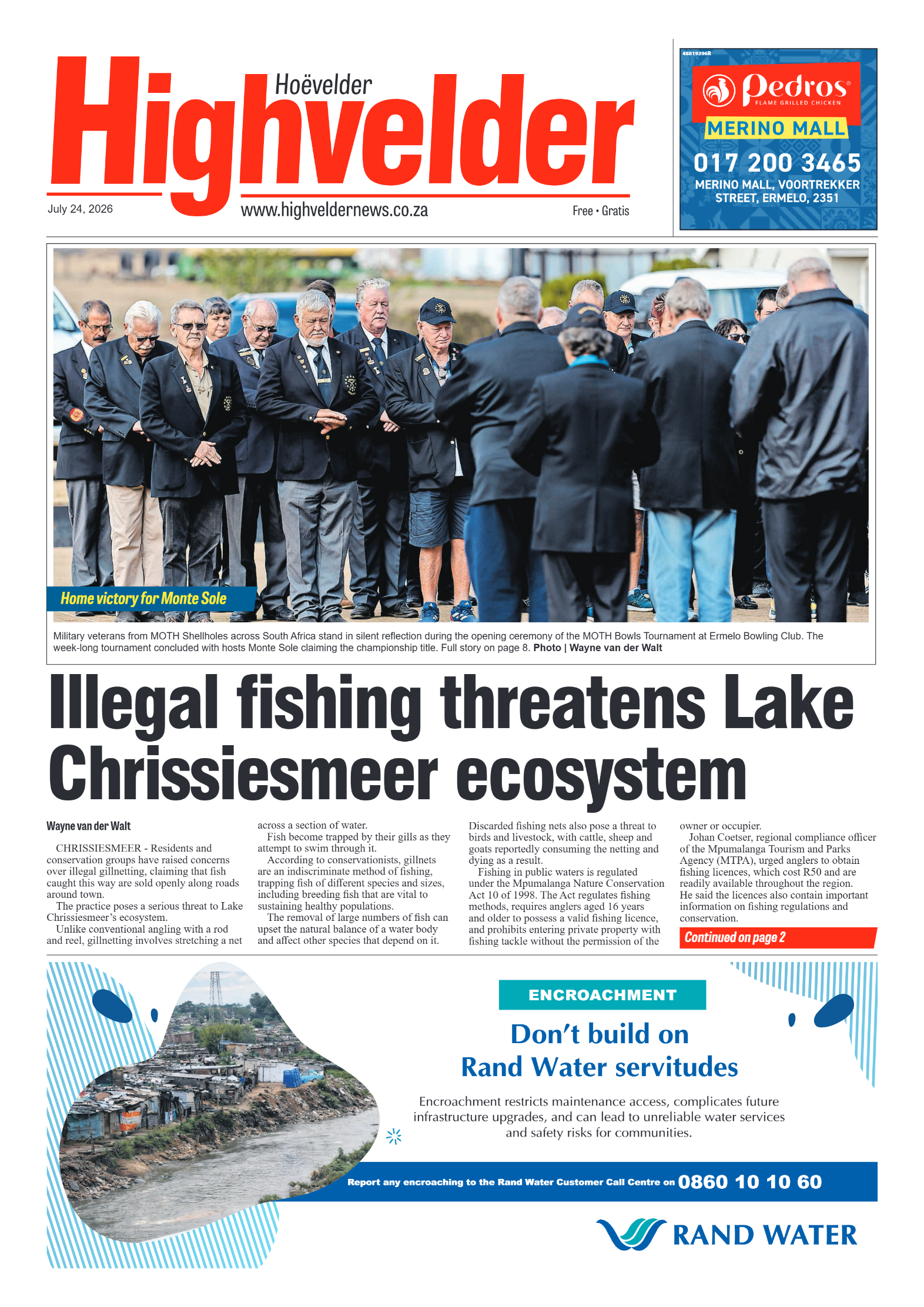 Highvelder Newspaper 24 July 2026 page 1