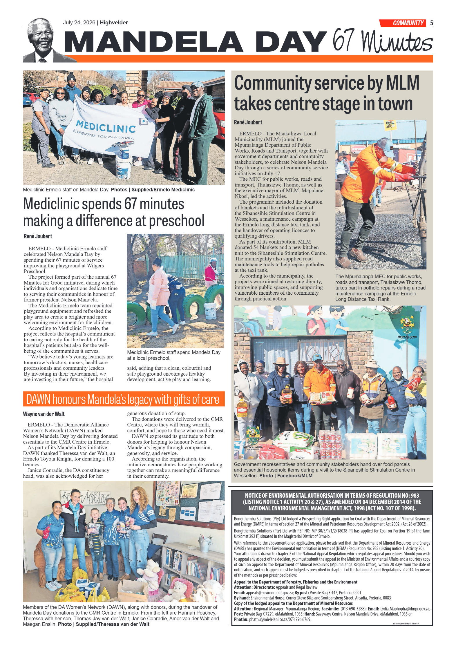 Highvelder Newspaper 24 July 2026 page 5