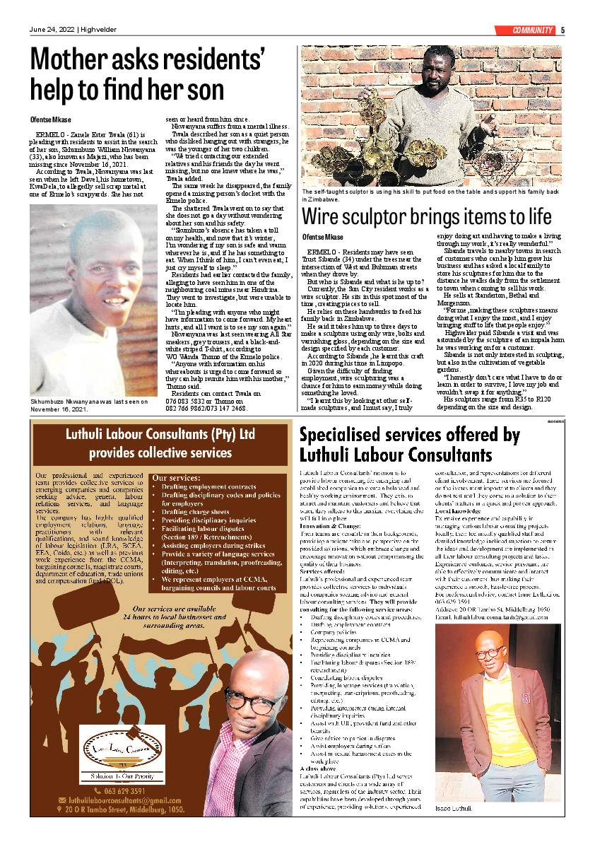 Highvelder Newspaper 24 June 2022 page 5