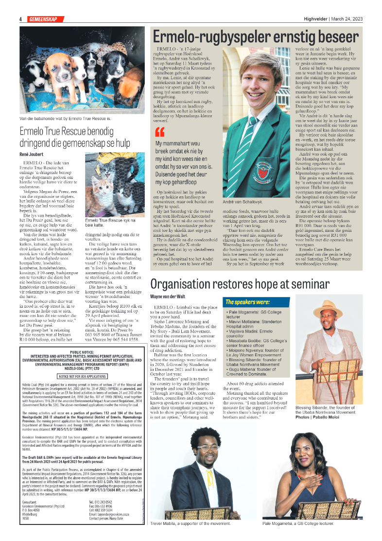Highvelder Newspaper 24 March 2023 page 4