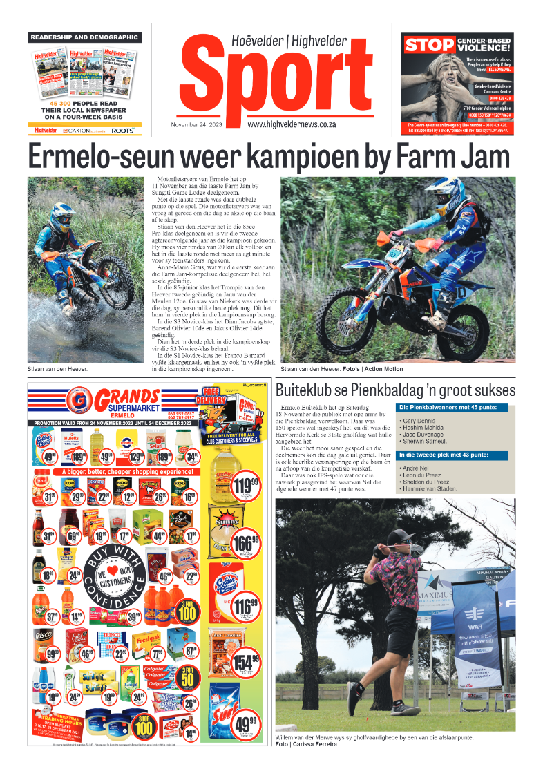 Highvelder Newspaper 24 November 2023 page 12