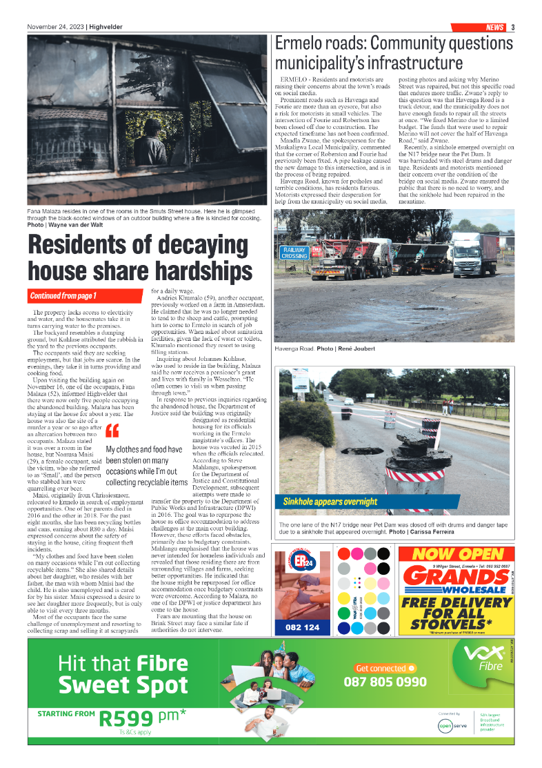 Highvelder Newspaper 24 November 2023 page 3