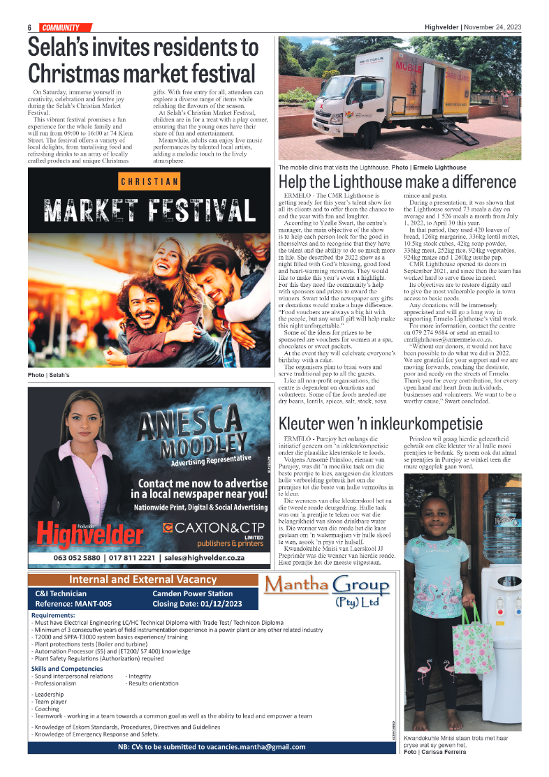 Highvelder Newspaper 24 November 2023 page 6
