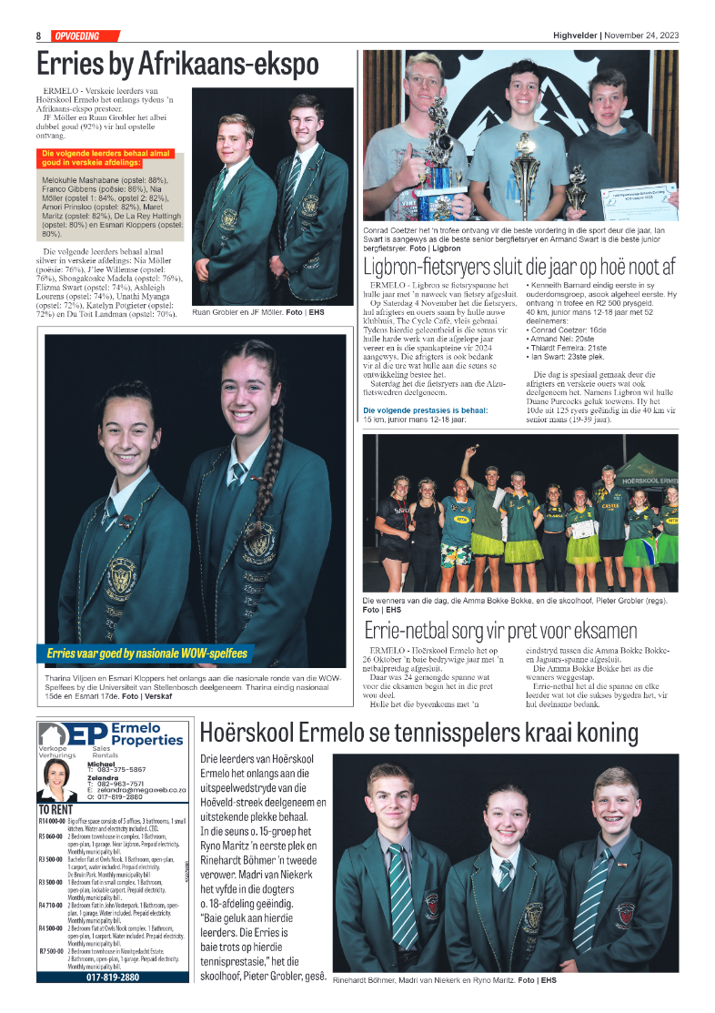 Highvelder Newspaper 24 November 2023 page 8