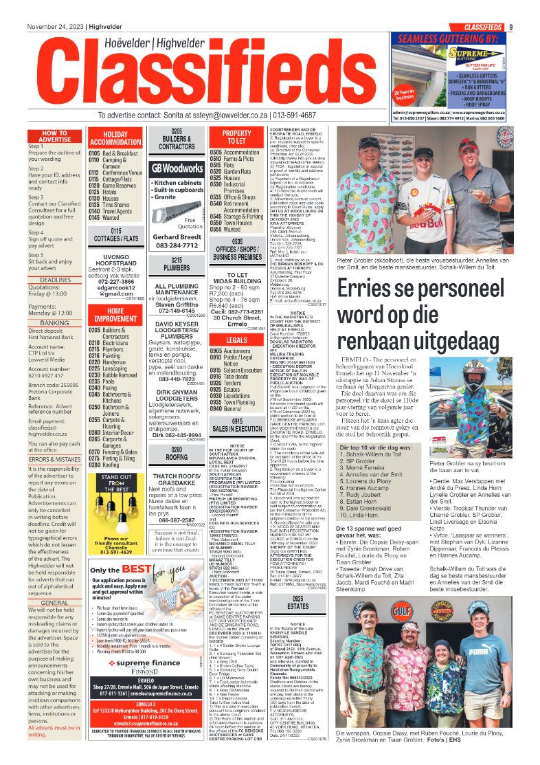 Highvelder Newspaper 24 November 2023 page 9