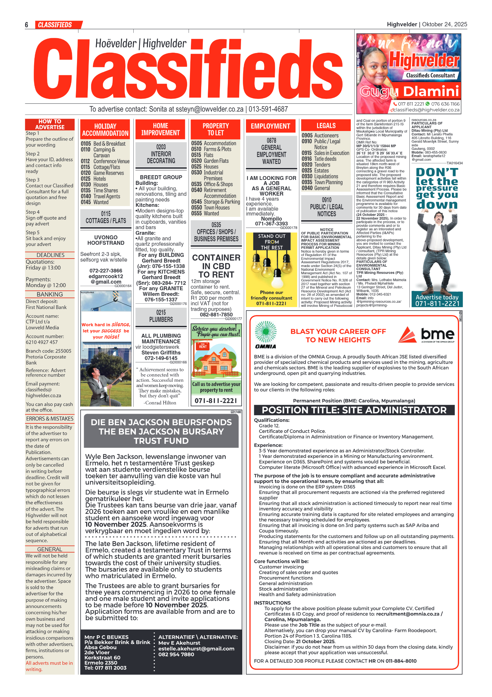 Highvelder Newspaper 24 October 2025 page 5