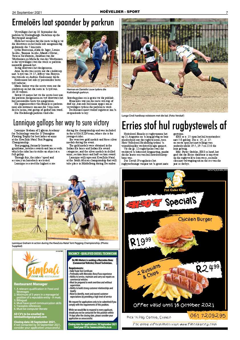 Highvelder Newspaper 24 September 2021 page 7