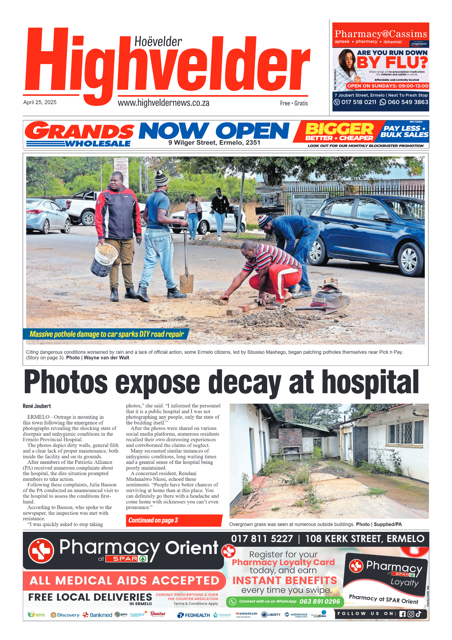 Highvelder Newspaper 25 April 2025 page 1