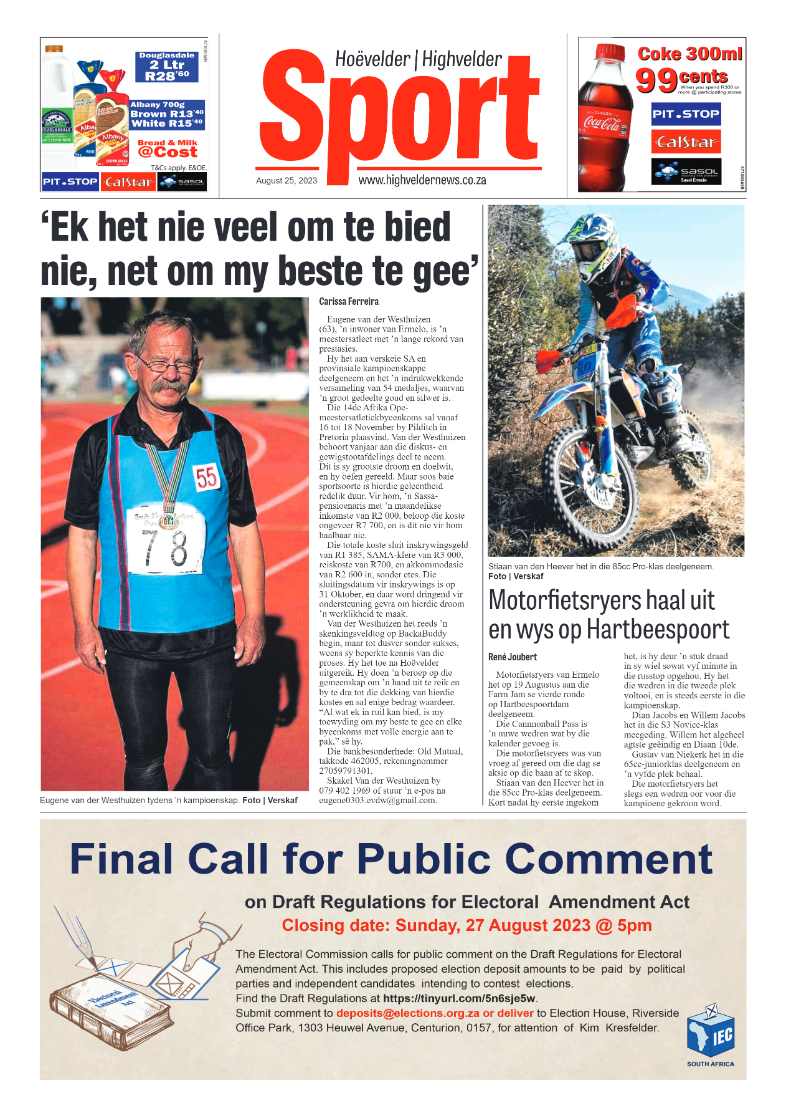 Highvelder Newspaper 25 August 2023 page 12