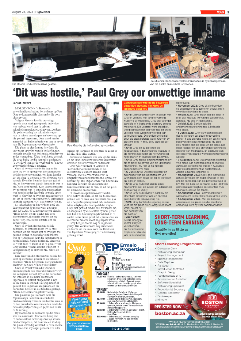 Highvelder Newspaper 25 August 2023 page 3
