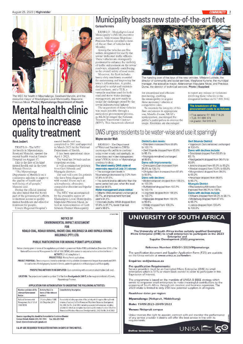 Highvelder Newspaper 25 August 2023 page 7