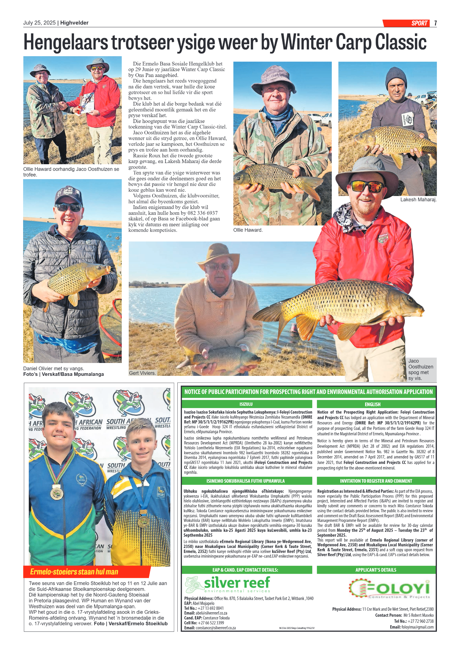 Highvelder Newspaper 25 July 2025 page 7