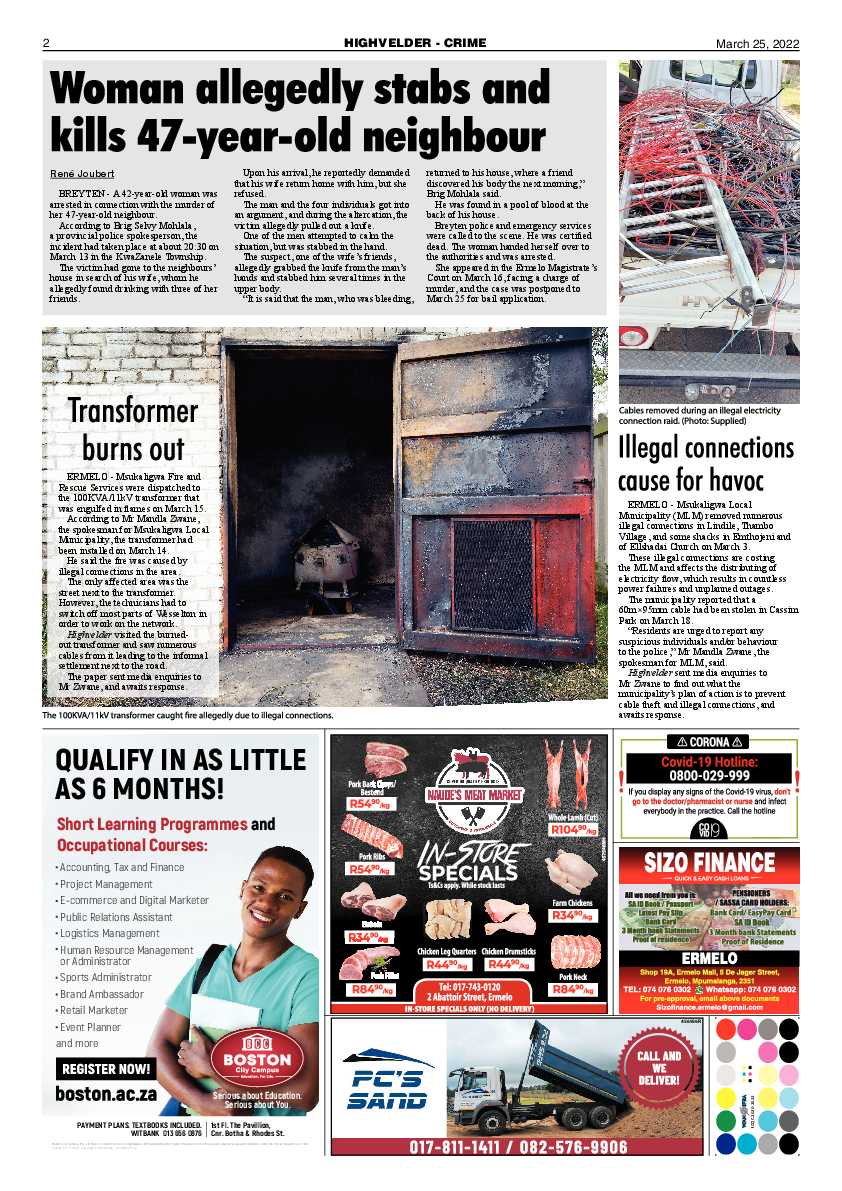 Highvelder Newspaper 25 March 2022 page 2