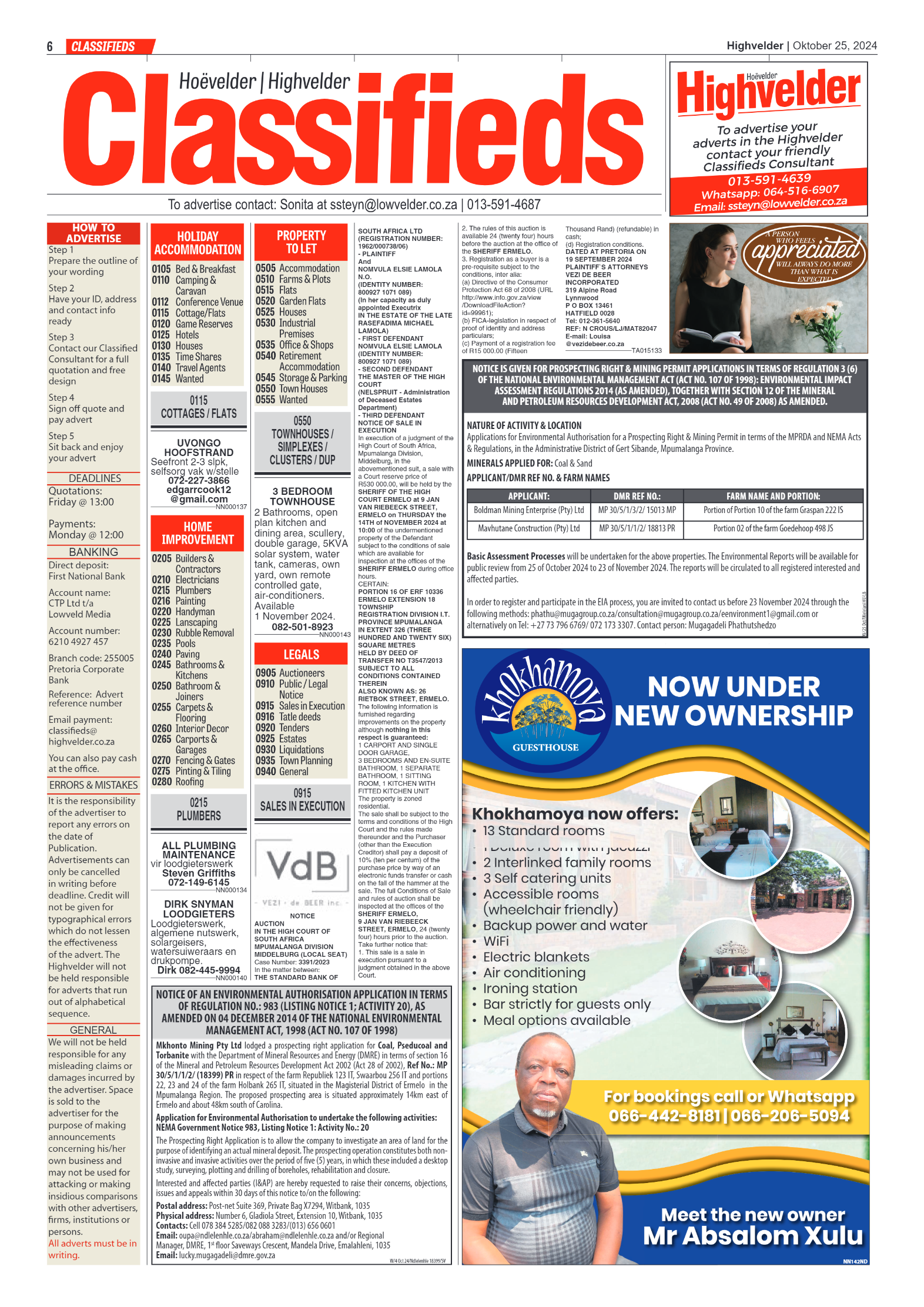 Highvelder Newspaper 25 October 2024 page 6