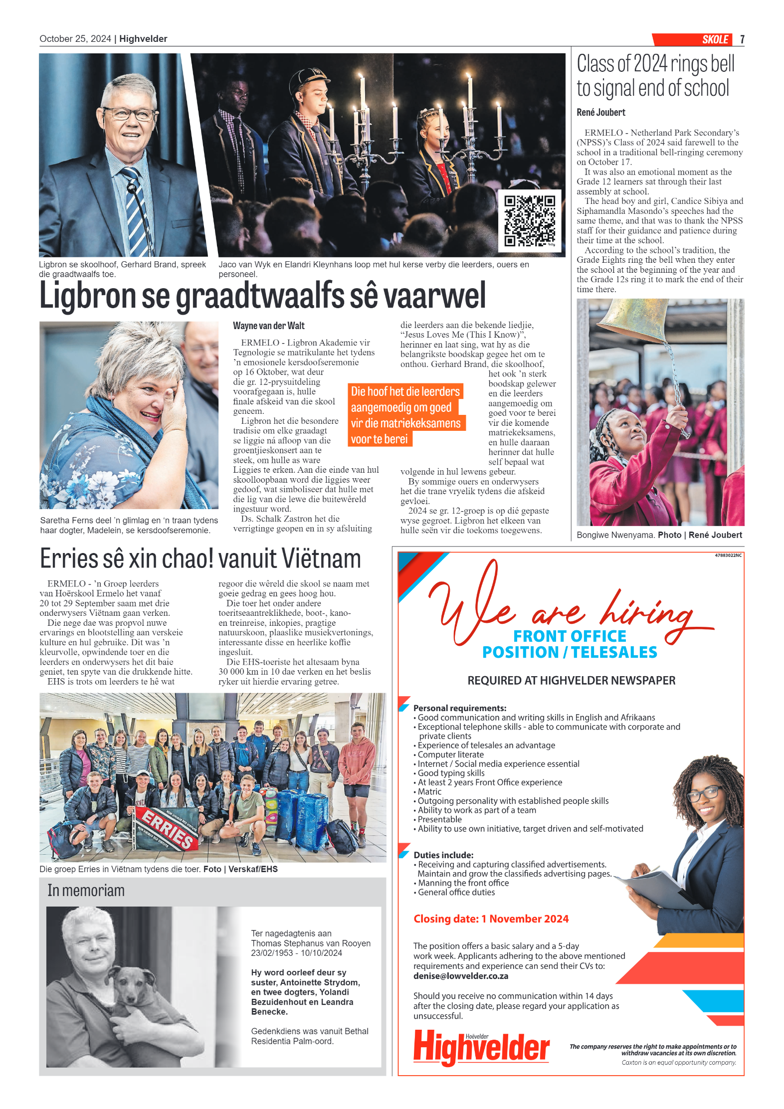 Highvelder Newspaper 25 October 2024 page 7