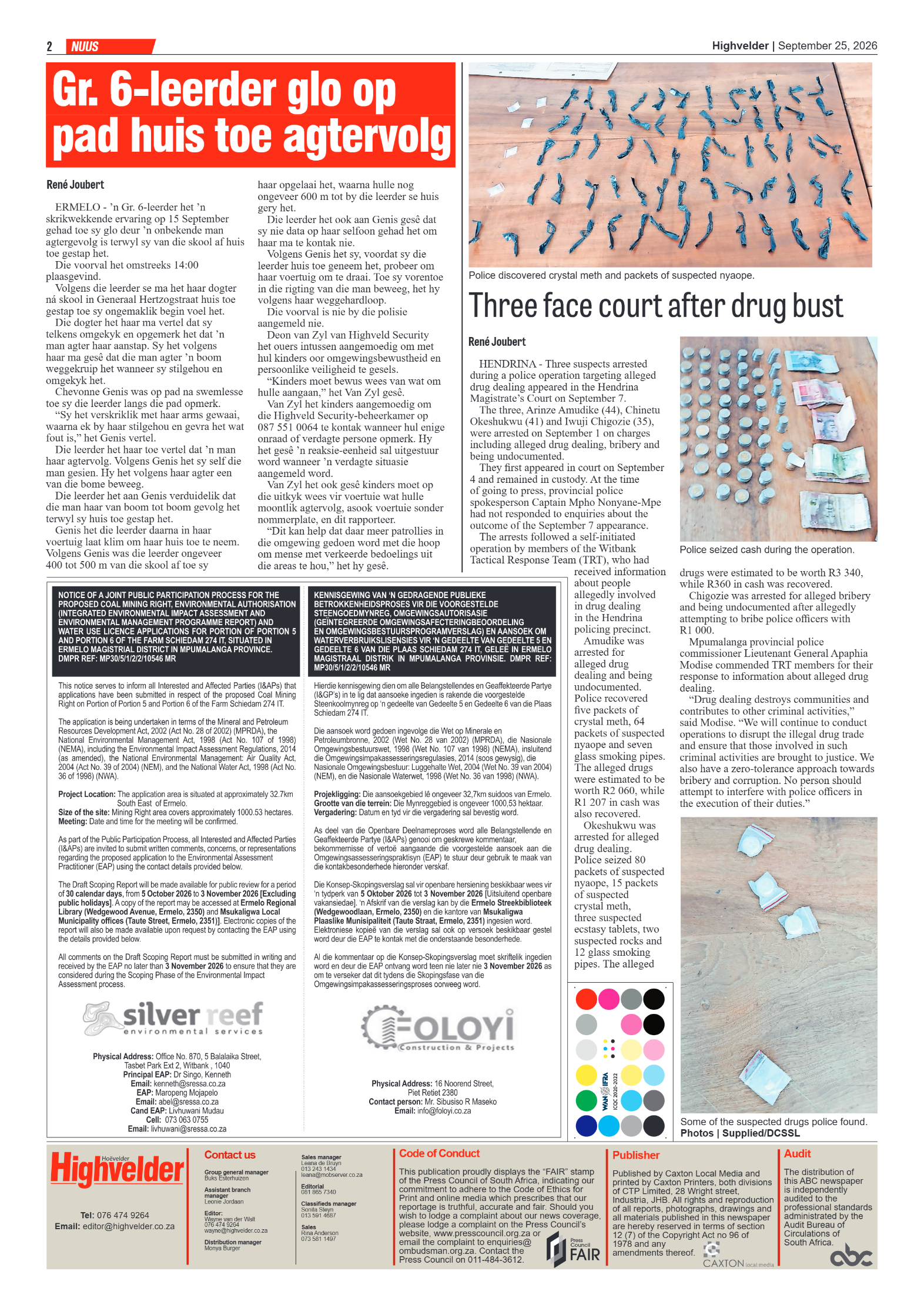 Highvelder Newspaper 25 September 2026 page 2